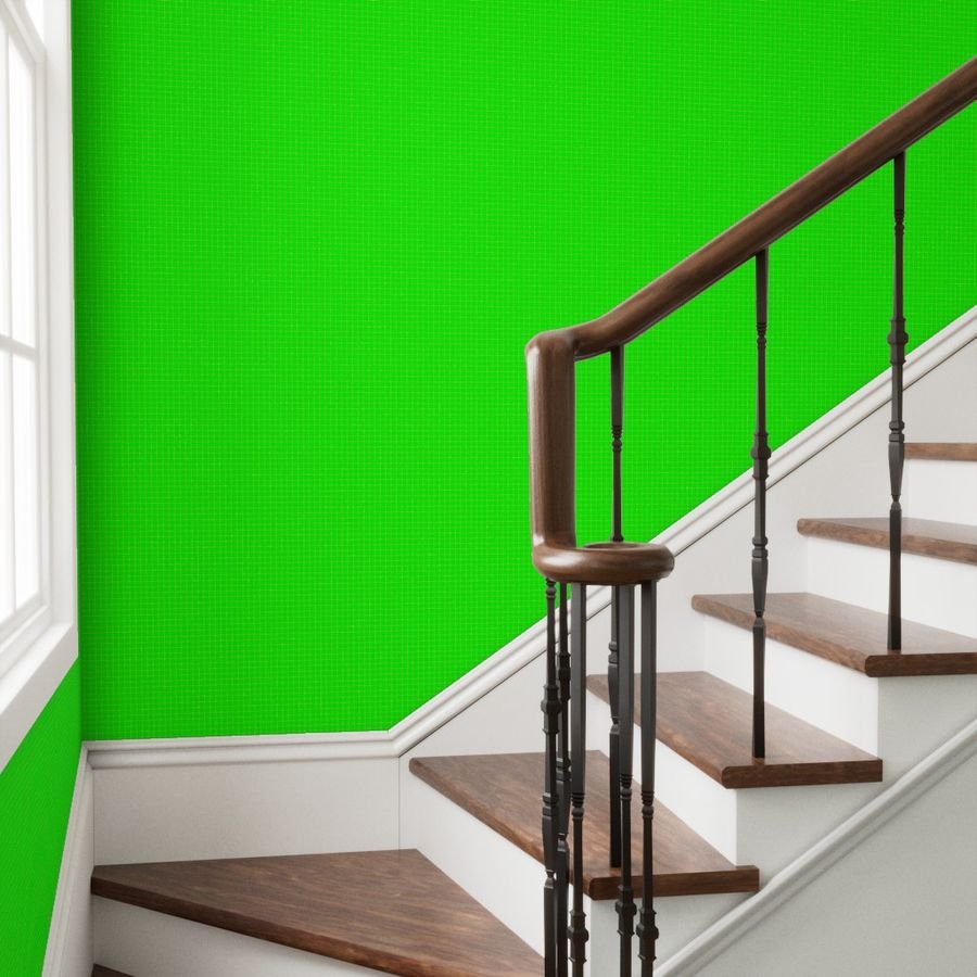 Yellow on Green on Lemon and Lime Grid 1/2 inch Wallpaper neon brights wallpaper