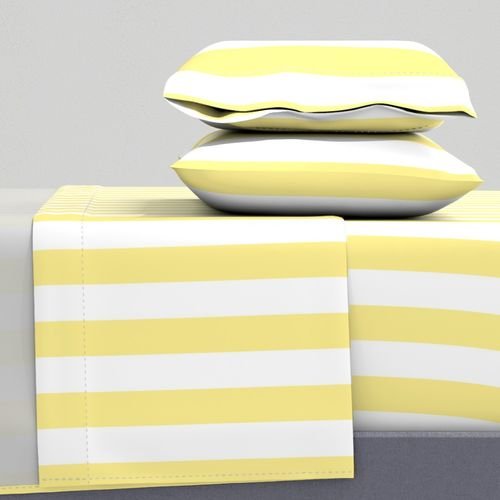 Buttermilk Yellow and White 2 Inch Vertical Cabana Stripes Decor Collection Home Decor Collection yellow stripe sheet set design