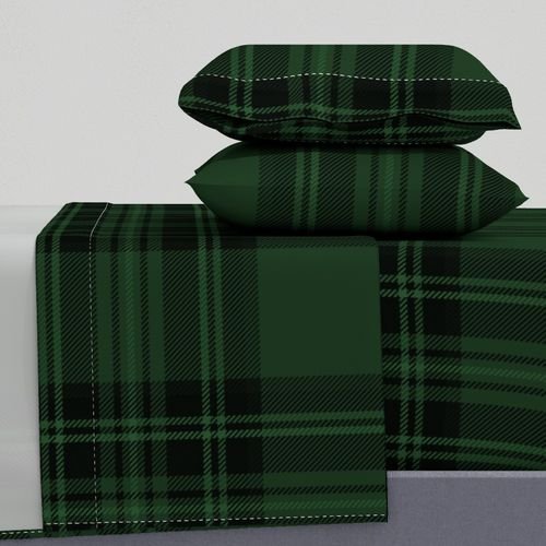 Jumbo Hunter Green Christmas Stewart Tartan Design Collection Decor Collection tartan plaid sheet set design