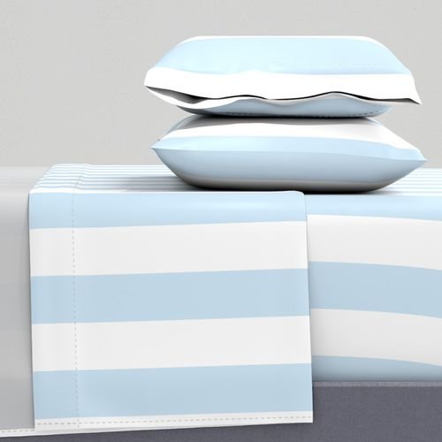 Merry Bright Pastel Blue and White Vertical 3 inch Big Top Circus Stripe Design Collection Decor Collection vertical stripes sheet set design