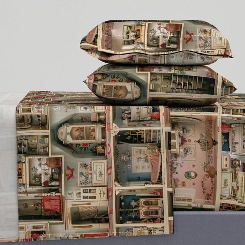 Quaint and Charming Dollshouse Rooms with Ditsy Decor 2 Home Styling Collection Interior Collection miniature rooms sheet set design