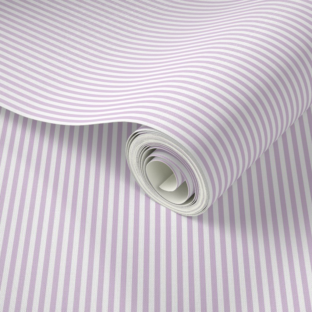Soft Lilac Pinstripe in an English Country Garden Wallpaper wedding decor wallpaper