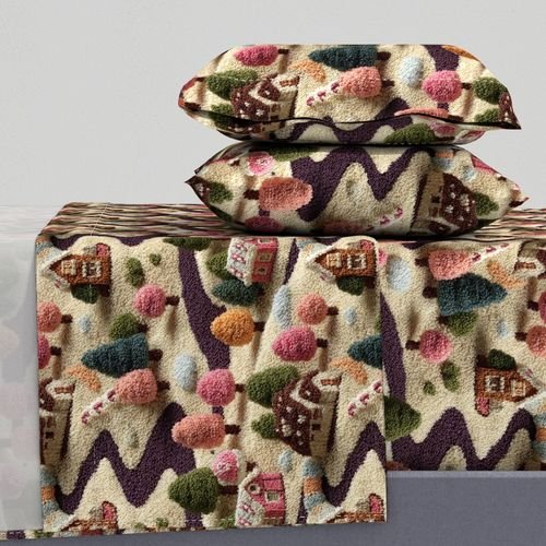 Caramel Cocoa Crocheted Candy Land Village Home Decor Collection Interior Collection caramel sheet set design