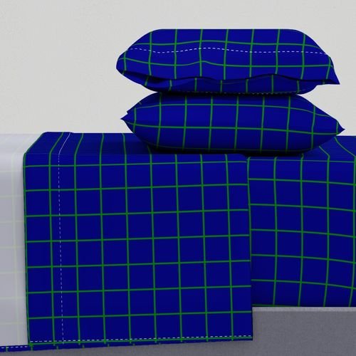 Green and Navy 2 Inch Grid Home Styling Collection Home Styling Collection green navy sheet set design