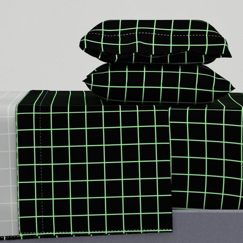 Mint Green and Black 2 Inch Grid Home Decor Collection Design Collection mint green black sheet set design