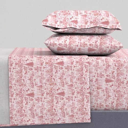Christmas Dogs Toile Christmas Red Home Decor Collection Decor Collection red toile sheet set design