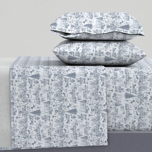 Christmas Dogs Toile Midnight Navy Home Decor Collection Decor Collection navy toile sheet set design