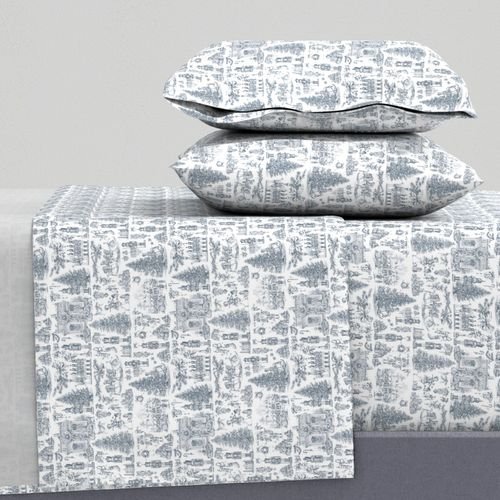 Christmas Nutcracker Toile Midnight Navy Design Collection Home Styling Collection toy soldiers sheet set design