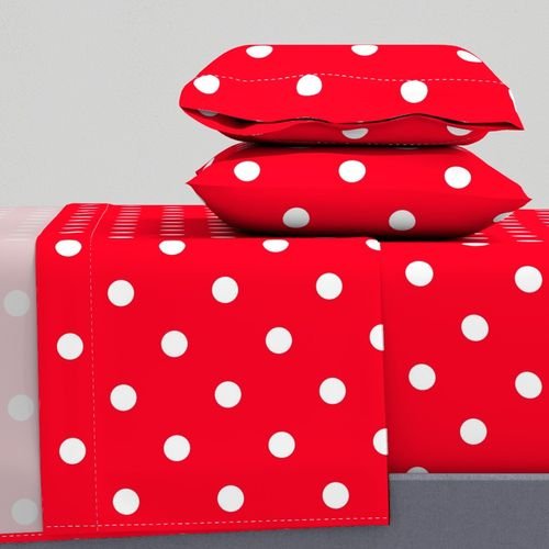 White Polkadots on Cherry Red Home Decor Collection Decor Collection red and white polka dot sheet set design