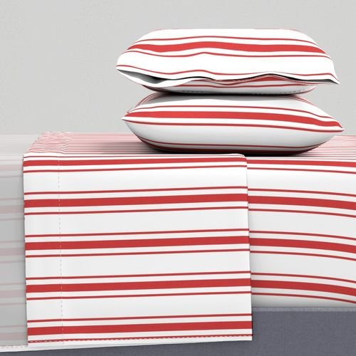 Mattress Ticking Wide Striped Pattern in Red and White Home Styling Collection Home Styling Collection striped pattern sheet set design