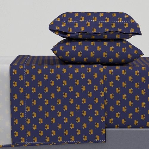 Mini Gold Crowns on Royal Blue Design Collection Interior Collection royal blue and gold sheet set design