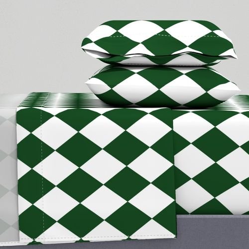 Hunter Green Modern Diamond Pattern Decor Collection Home Styling Collection hunter green diamond sheet set design