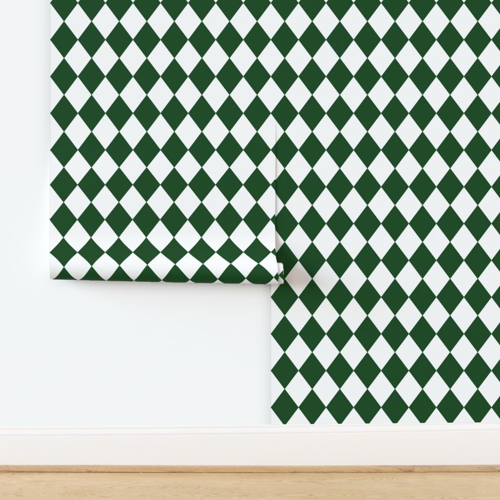 Hunter Green Modern Diamond Pattern Decor Collection design