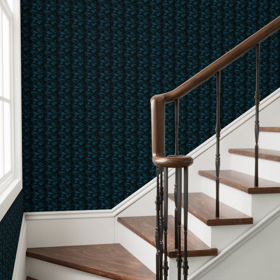 Small Navy Blue Naval Marine Camo Camouflage Pattern Wallpaper camouflage pattern wallpaper
