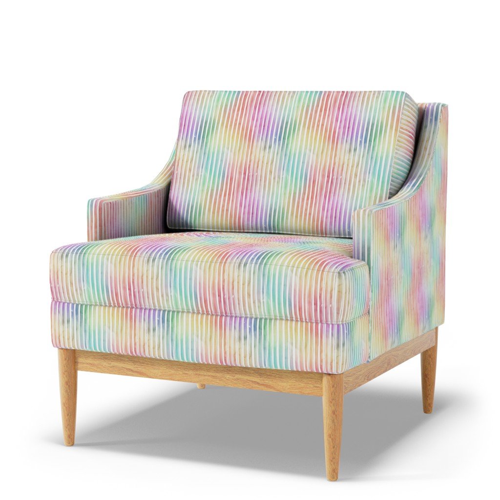 Bright Pastel Watercolor Vertical Stripes and Lines Fabric rainbow brights fabric