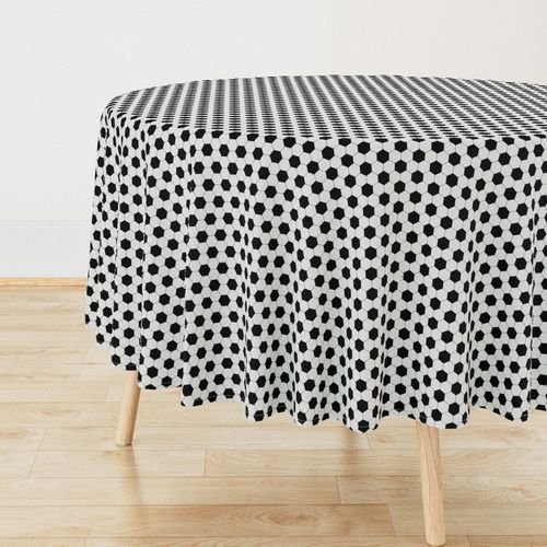 Mini Classic Soccer Football Hexagonal Black and White Seamless Print Design Collection Home Decor Collection soccer pattern tablecloth design