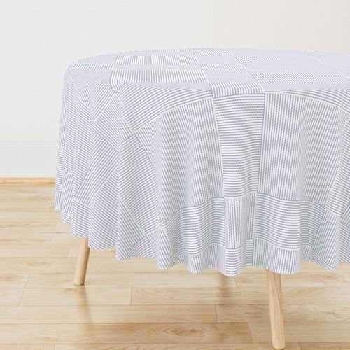 Patchwork Quilt Squares in Shades of Periwinkle Blue Seersucker look Home Decor Collection Decor Collection puckered stripes tablecloth design