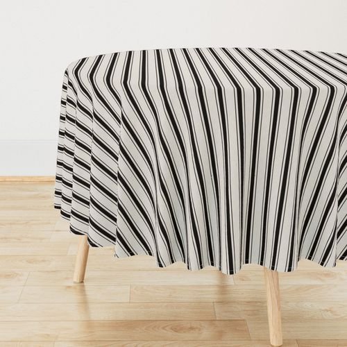 Small Coal Black Antique Vintage Mattress Ticking Stripe on Cream Interior Collection Home Styling Collection mattress ticking tablecloth design