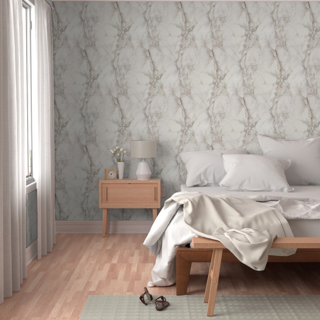 Classic Beige and White Marble Natural Stone Veining Quartz Wallpaper colourful wallpaper