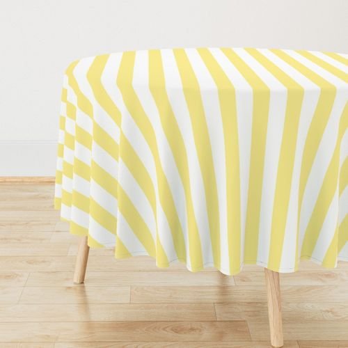 Buttermilk Yellow and White 2 Inch Vertical Cabana Stripes Decor Collection Home Decor Collection yellow white tablecloth design