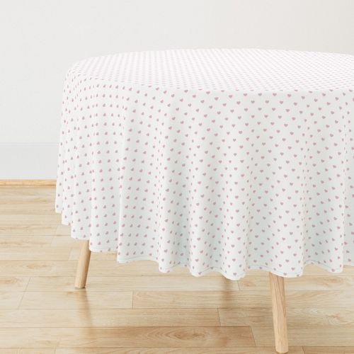Mini Cotton Candy Pink Valentines Polkadot Love Hearts on White Background Home Decor Collection Home Decor Collection cotton candy and whi tablecloth design