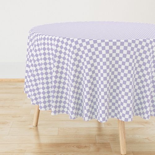 One Inch Checks in Springtime Lavender and White Home Decor Collection Home Styling Collection checked squares tablecloth design