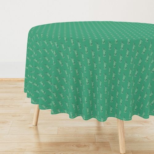 Mini Lady Liberty Statues Repeat in Beguiling Green Decor Collection Home Styling Collection beguiling green tablecloth design