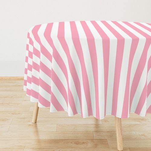 2 inch Wide Vertical Palm Beach Pink and White Cabana Stripes Home Styling Collection Home Decor Collection white and palm beach tablecloth design