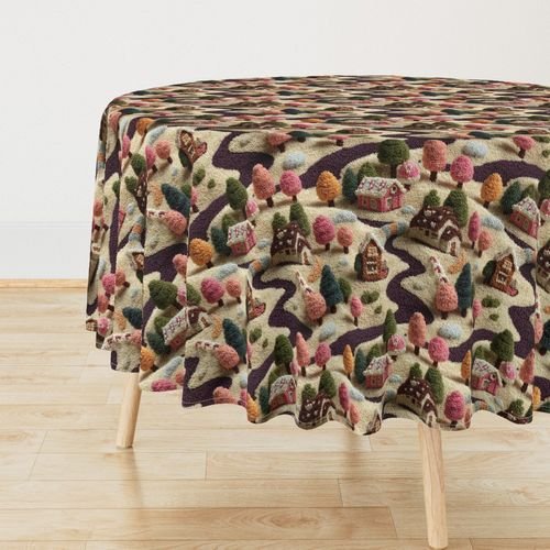 Caramel Cocoa Crocheted Candy Land Village Home Decor Collection Interior Collection christmas tablecloth design