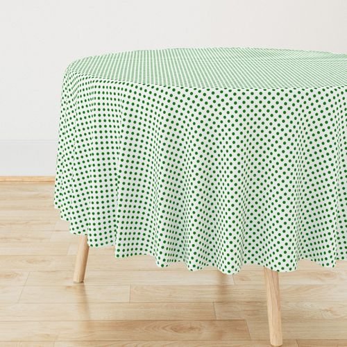 Green Spots on White 1 Inch Spacing Design Collection Home Decor Collection 1 inch polka dots tablecloth design