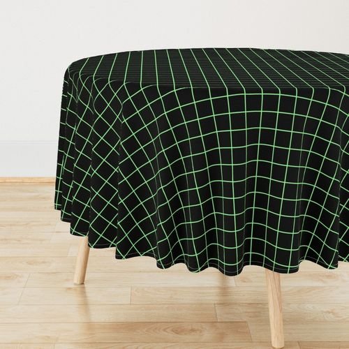 Mint Green and Black 2 Inch Grid Home Decor Collection Design Collection mint green grid tablecloth design