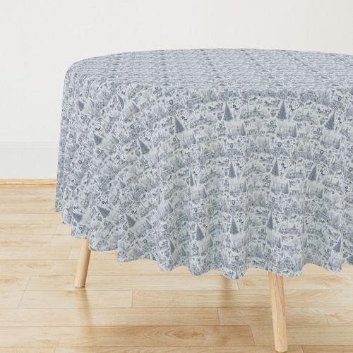 Christmas Dogs Toile Midnight Navy Home Decor Collection Decor Collection christmas dogs tablecloth design