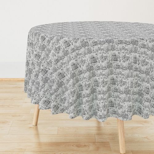 Victorian Christmas Village Toile Black and White Home Decor Collection Interior Collection victorian christmas tablecloth design