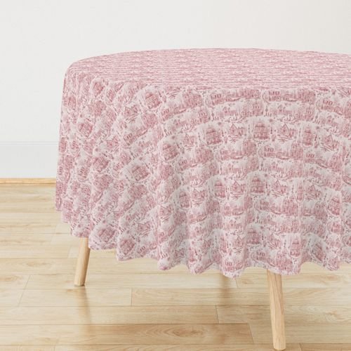 Victorian Christmas Village Toile Christmas Red Home Decor Collection Interior Collection victorian christmas tablecloth design