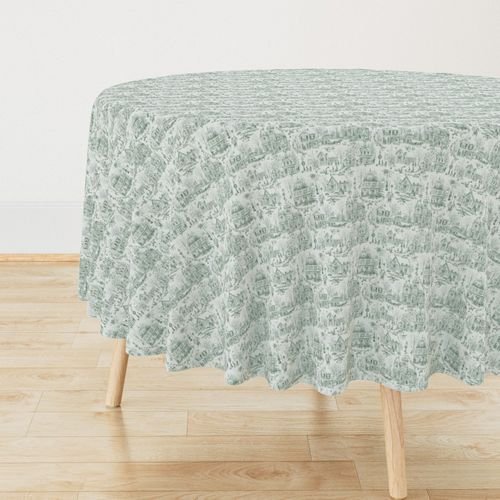 Victorian Christmas Village Toile Forest Green Home Styling Collection Home Decor Collection victorian christmas tablecloth design