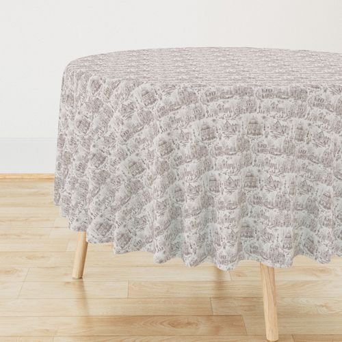 Victorian Christmas Village Toile Chocolate Brown Home Decor Collection Home Decor Collection victorian christmas tablecloth design