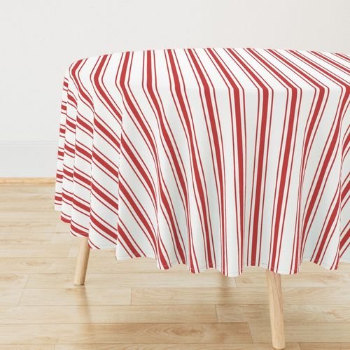 Mattress Ticking Wide Striped Pattern in Red and White Home Styling Collection Home Styling Collection ticking stripes tablecloth design