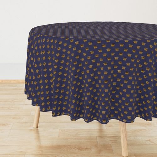 Mini Gold Crowns on Royal Blue Design Collection Interior Collection blue and gold tablecloth design
