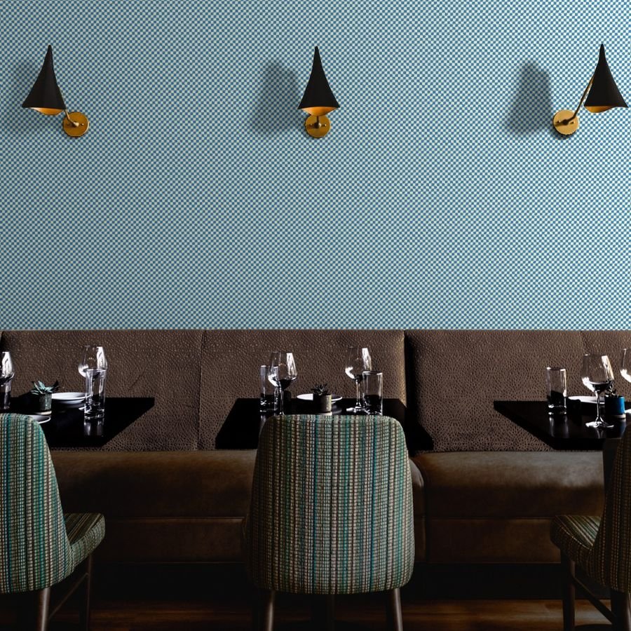 Cornflower Blue and Cream Checkerboard Squares Wallpaper cornflower and cream wallpaper