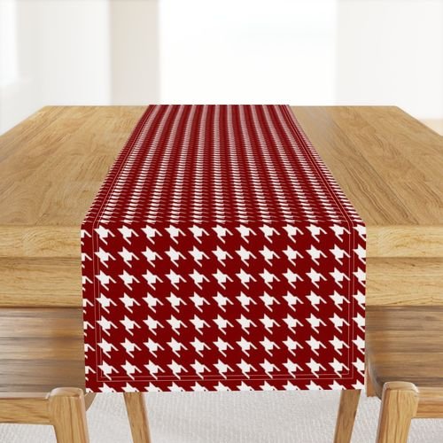 Large Dark Christmas Candy Apple Red Houndstooth Check Home Styling Collection Home Decor Collection apple red houndstoot table runner design