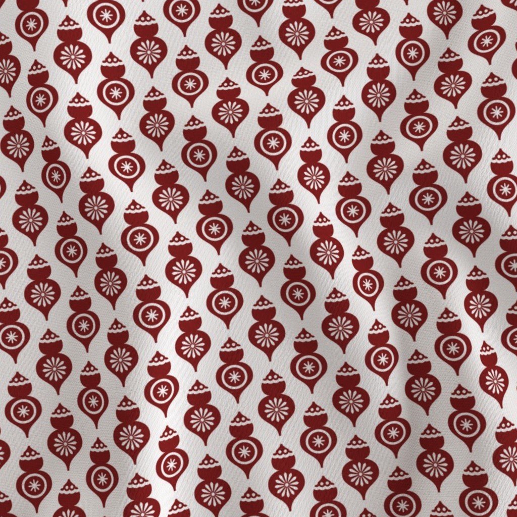 Dark Christmas Candy Apple Red Teardrop Ornaments Fabric candy apple fabric