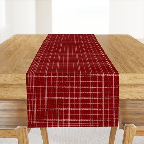 Dark Christmas Candy Apple Red Plaid Check with White Home Styling Collection Interior Collection red check table runner design