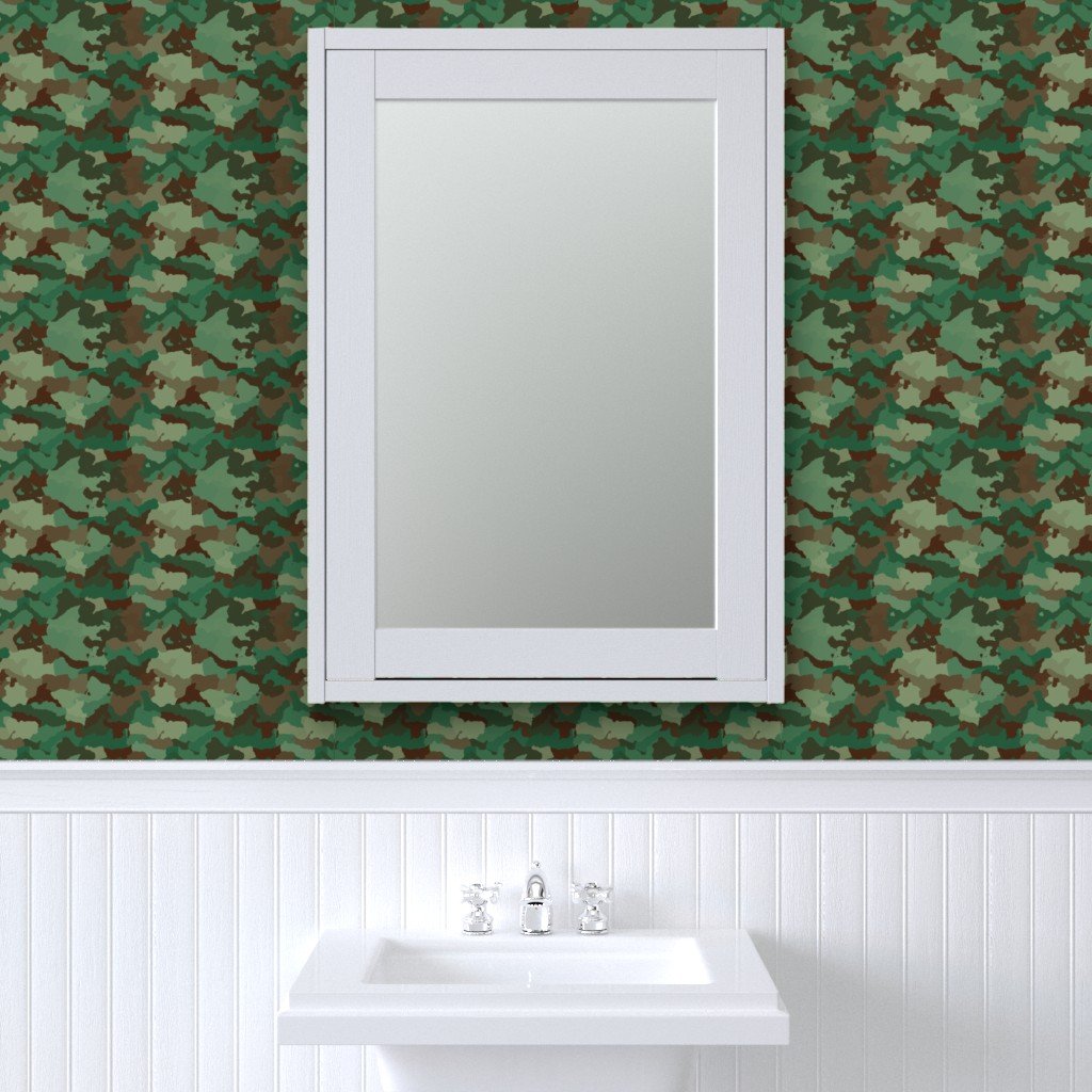 Military Army Green and Khaki Brown Camo Camouflage Print Wallpaper army camouflage wallpaper