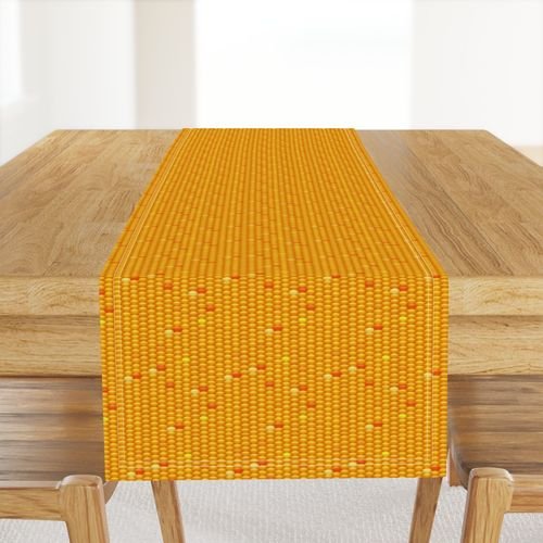 Indian Corn Kernels in Autumn Yellow Orange and Brown for Thanksgiving Design Collection Home Decor Collection fall corn table runner design