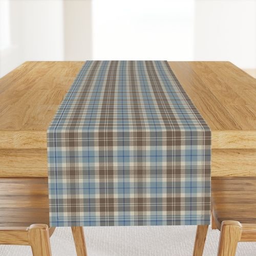 Cream with Beige and Blue French Provincial Tartan Home Decor Collection Design Collection autumnal tartan table runner design