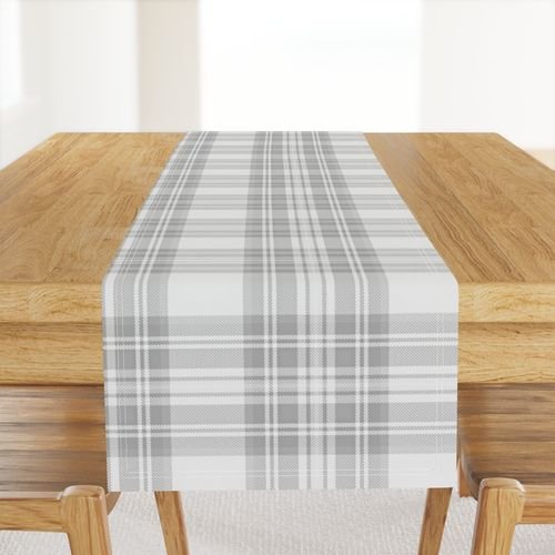 Ash Grey Cool Large Traditional Tartan Plaid Pattern Home Styling Collection Design Collection baby table runner design