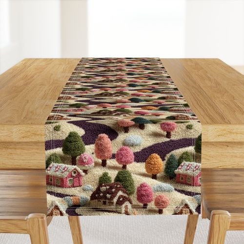 Caramel Cocoa Crocheted Candy Land Village Home Decor Collection Interior Collection cocoa table runner design