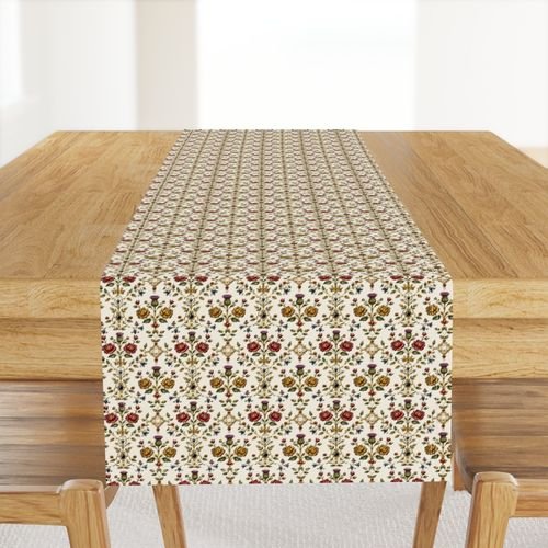 Elizabethan Rainbow Portrait Floral Damask Queen Dress Motif Small Scale Decor Collection Decor Collection queen elizabeth 1 table runner design