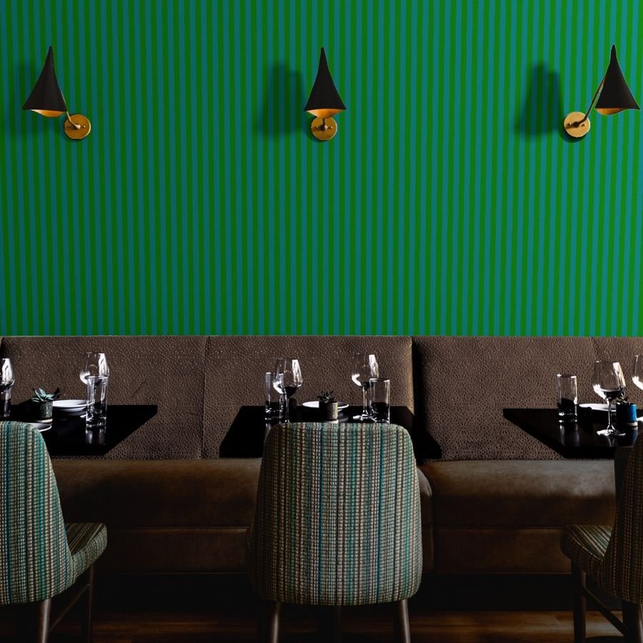 Classic Green and Teal 1 Inch Vertical Stripes Wallpaper vibrant green wallpaper