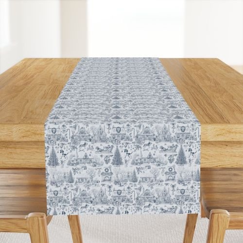 Christmas Dogs Toile Midnight Navy Home Decor Collection Decor Collection christmas toile table runner design